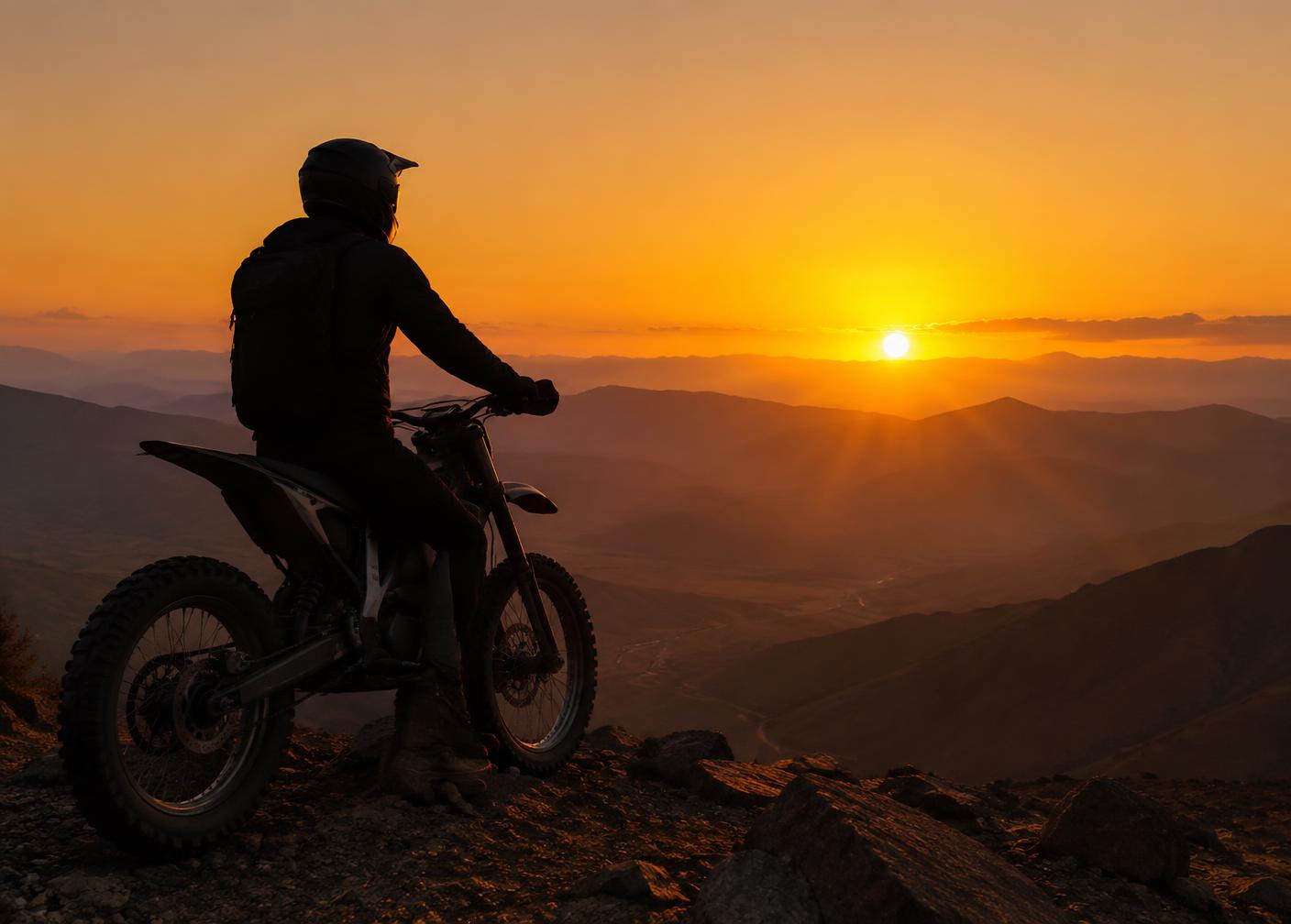 Coucher de soleil en montagne